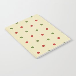 Christmas Pattern Dots Retro Red Green Notebook