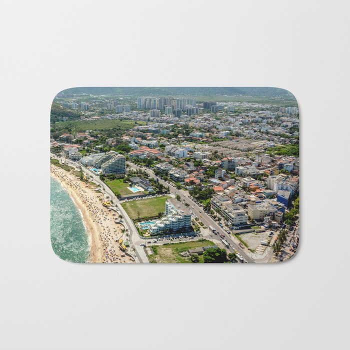 Brazil Photography - Crowded Beach By The City Bath Mat