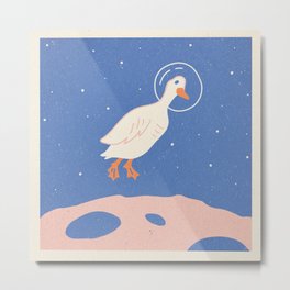 Space Goose Metal Print
