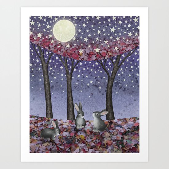starlit bunnies Art Print