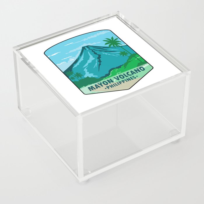 Mayon Volcano Philippines Acrylic Box