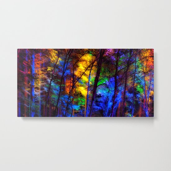 Rainbow Enchanted Forest Metal Print