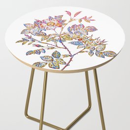 Floral Malmedy Rose Mosaic on White Side Table