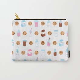 Milk and Cookies Pattern on White Carry-All Pouch