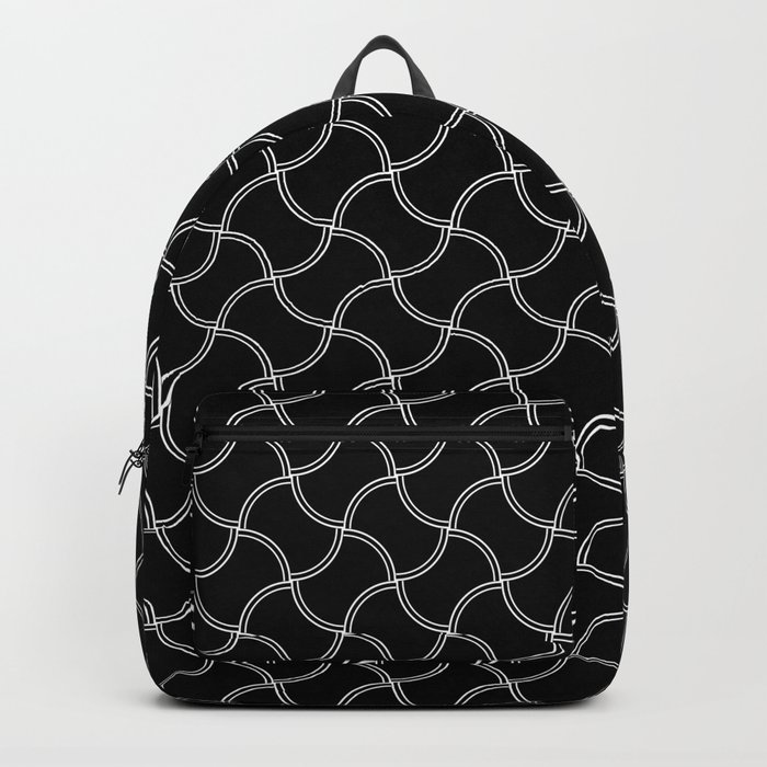 Black and White Spaghetti Pattern Backpack