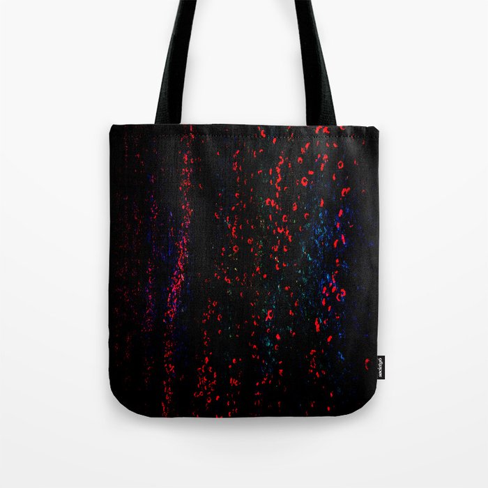 red will-o-the-wisp floral illusion perceived fabric look Tote Bag