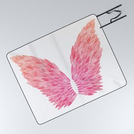 Pink Angel Wings Picnic Blanket