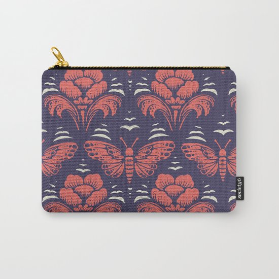 butterfly damask (stark) Carry-All Pouch