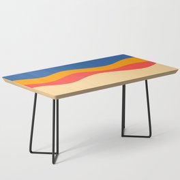 Minimalistic Wave Colorful Art Pattern Design Coffee Table