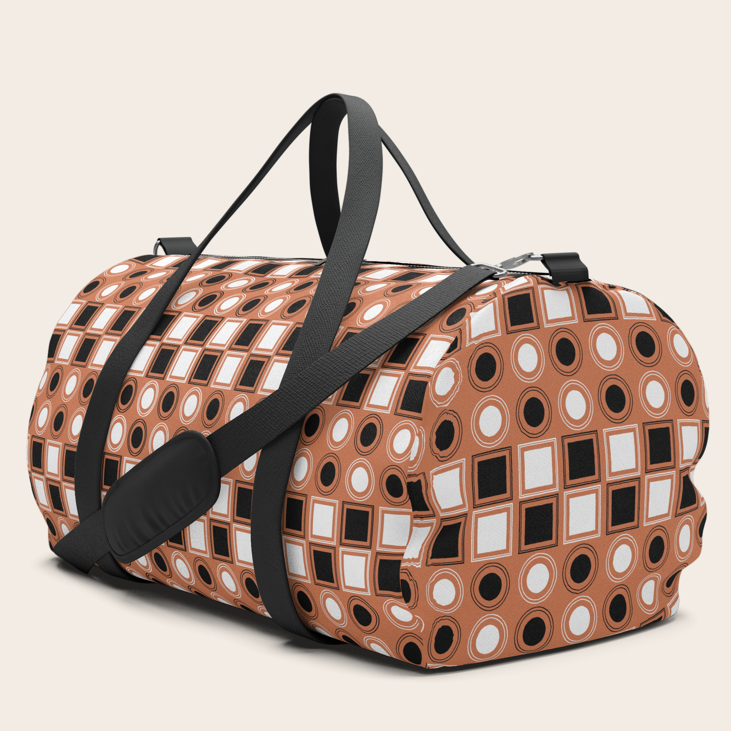 Circles And Squares Target Tan Duffle Bag By Artbysamanthaperezz