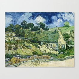 Thatched Cottages at Cordeville by Vincent van Gogh (1890) Canvas Print
