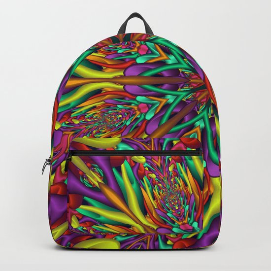Crazy colors 3D mandala Backpack