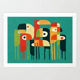 Toucan Art Print | Animal, Illustration, Vintage, Bauhaus, Colorful, Bird, Curated, Simple, Toucan, Urban 