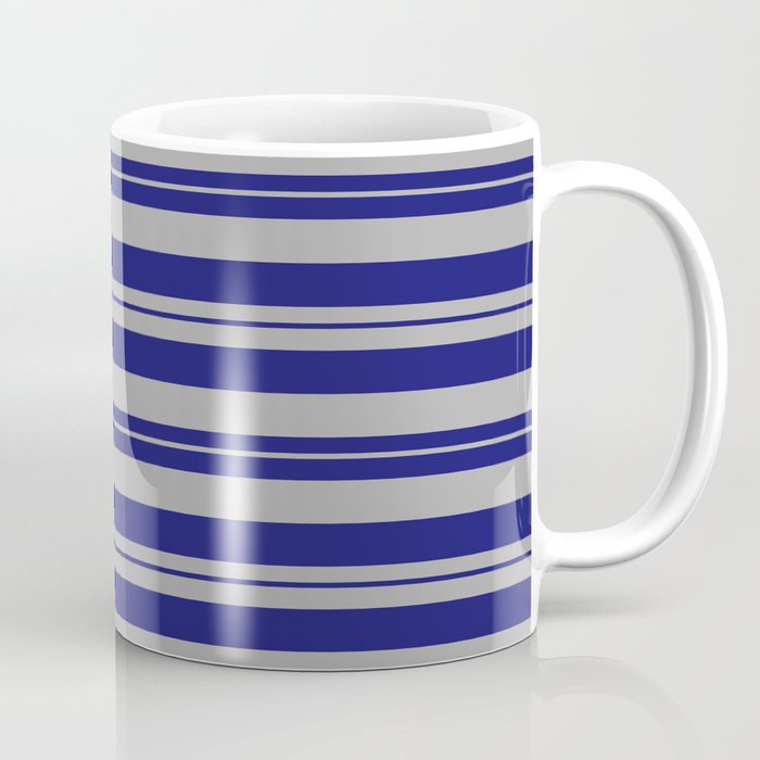 Dark Gray & Midnight Blue Colored Pattern of Stripes Coffee Mug