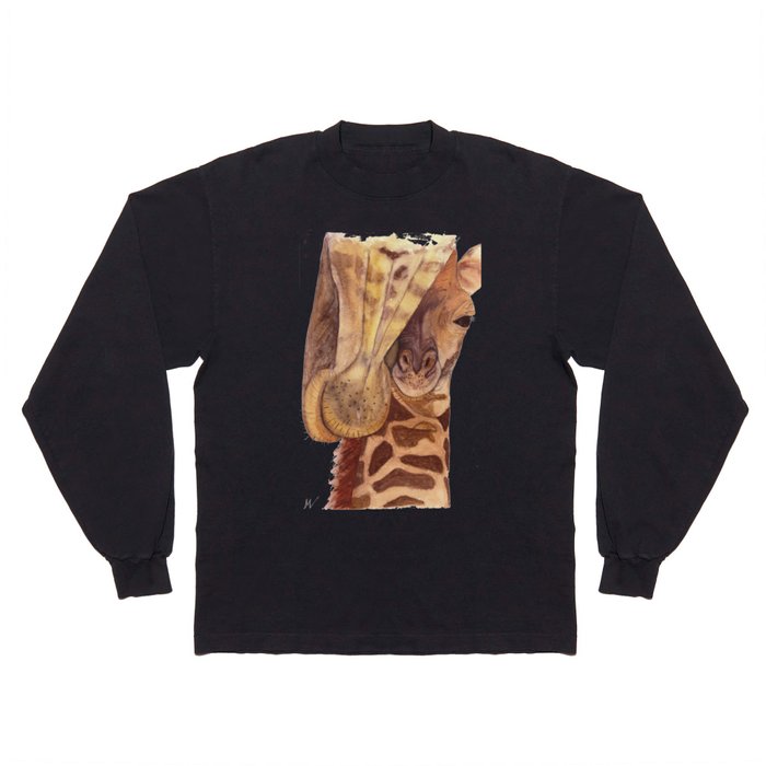 Baby giraffe and his mother Long Sleeve T Shirt