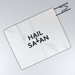 Hail Satan- Antichrist quote with occult symbol Picnic Blanket