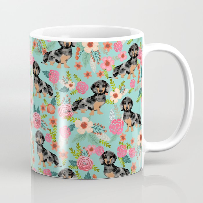 Dachshund Dapple Coat Dog Breed Floral Pattern Must Have Doxie