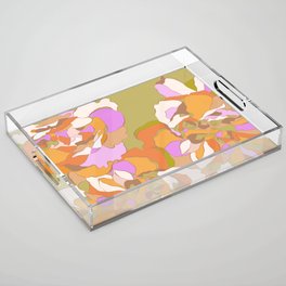 Maxi Boho Floral Pattern - 2 Peachy & Green Acrylic Tray