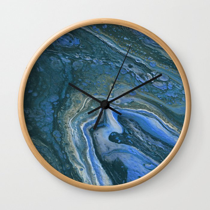 Blue Saturn Wall Clock