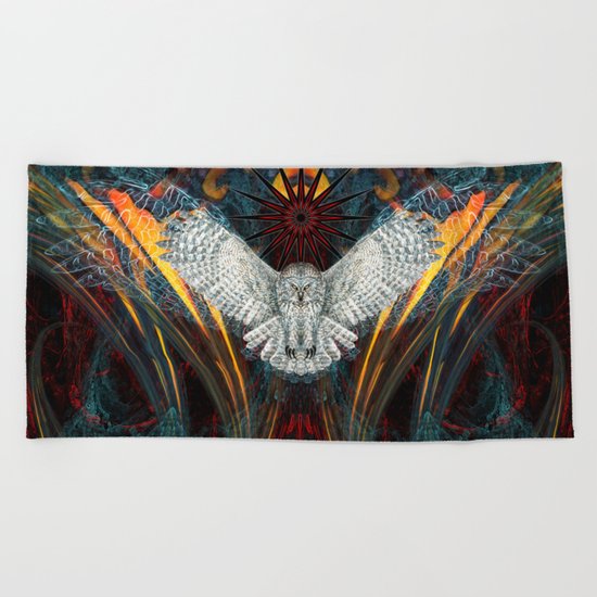 The Great Grey Owl Beach Towel