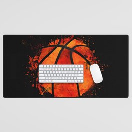 Basketball Abstract watercolor art Desk Mat