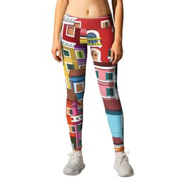 Burano, Italy Leggings | Graphicdesign, Village, Burano, Island, Digital, Venicelagoon, Country, Houses, Italy, Colorful 