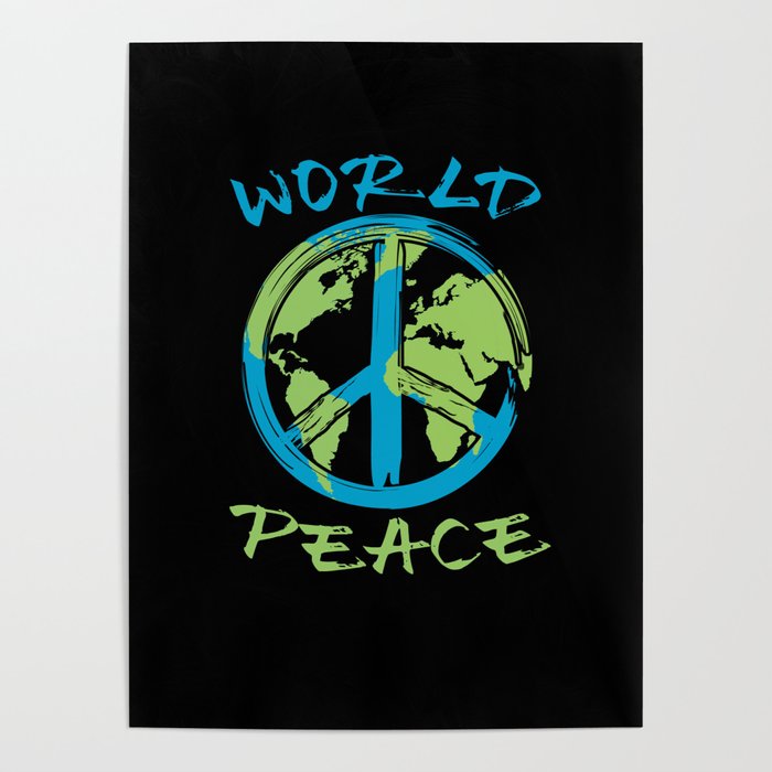 World Peace Earth Planet Peace Sign Poster