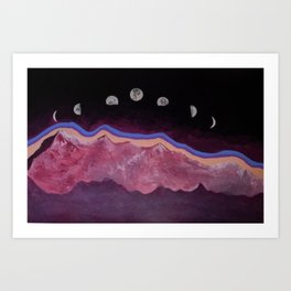 Moons over the mountain  Art Print