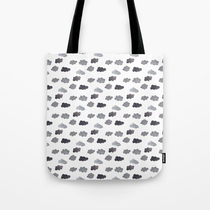 Grey Clouds Collage Tote Bag