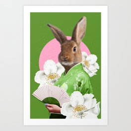 Princess Little Bunny in Kimono Art Print