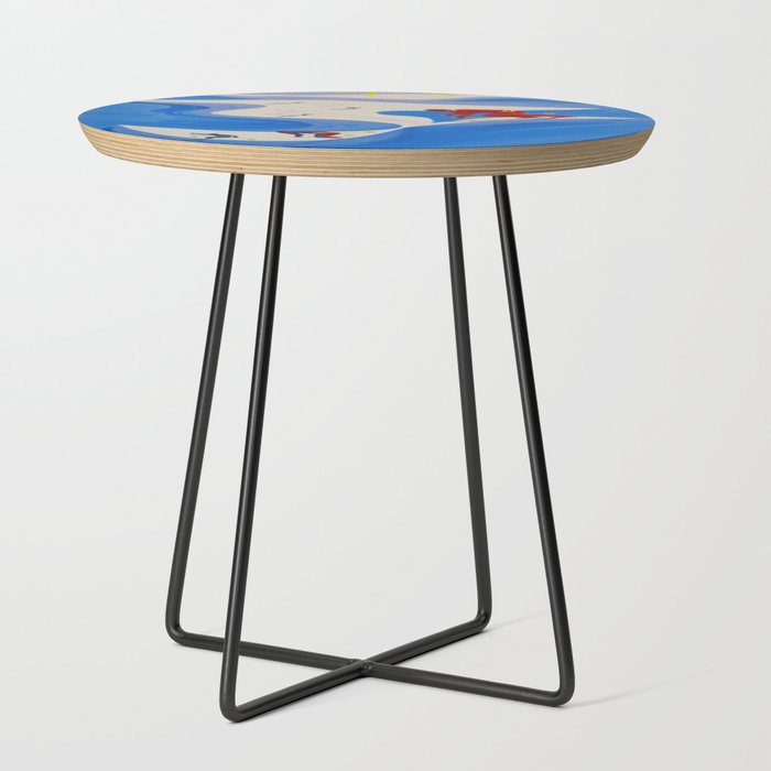 Vintage Winter Sports in France Travel Side Table
