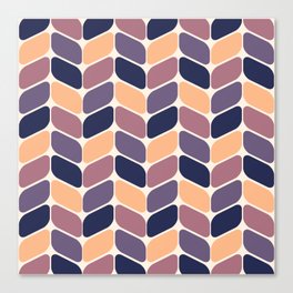 Vintage Diagonal Rectangles Multicolored Yellow Purple Canvas Print