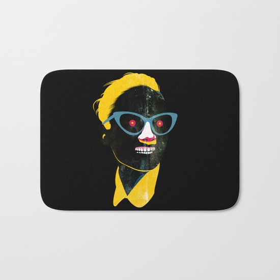 Smile in black Bath Mat