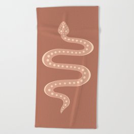 Minimal Snake - Neutral Rose Beach Towel