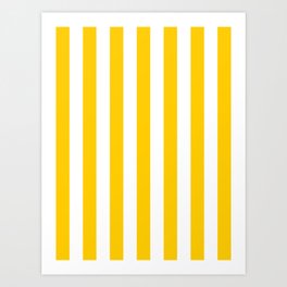 Vertical Stripes Yellow And White Pattern Vertical Lines Preppy Decor Geometric Retro Modern Minimal Art Print