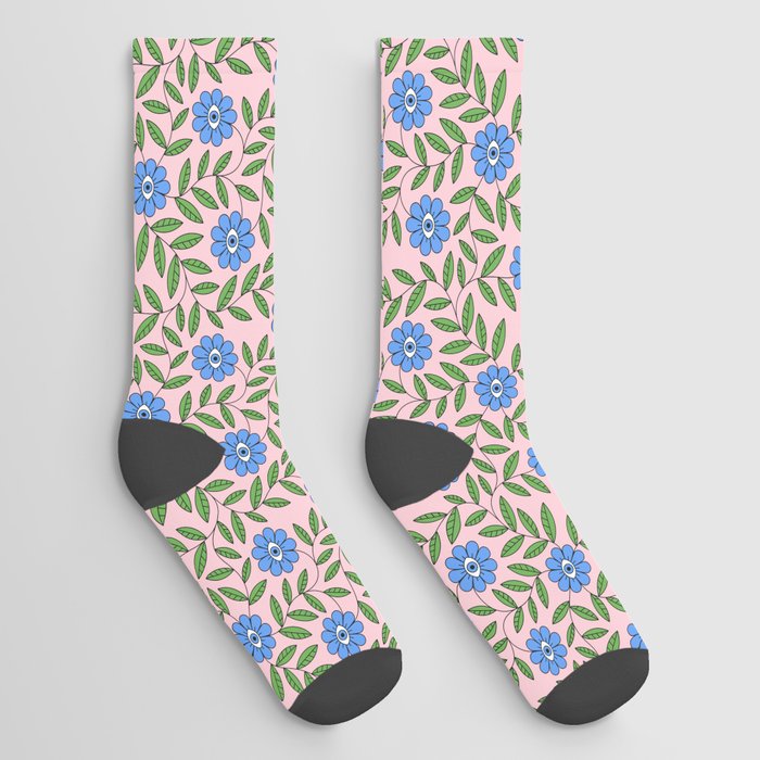 Surreal flower eye Socks