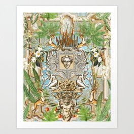 tropical collage Art Print