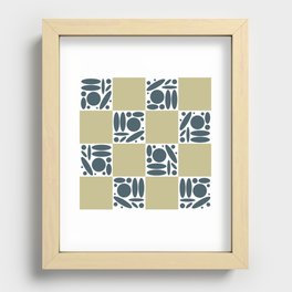 Geometric modern shapes checkerboard 20 Recessed Framed Print