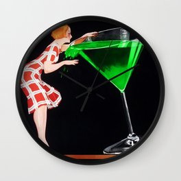 1920's Absinthe Ordinaire aperitif alcoholic beverages advertising poster for kitchen & dining room Wall Clock