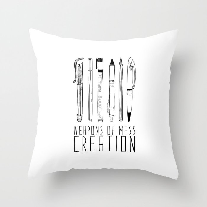 weapons of mass creation Throw Pillow