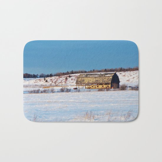 Barn gets a little glow from the Sun as it sits, waiting to be torn apart. Bath Mat