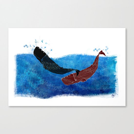 Selk'nam Whales Canvas Print