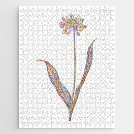 Floral Golden Garlic Mosaic on White Jigsaw Puzzle