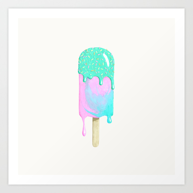 Melty Ice Cream Painting Art Print By Designdraft Society6