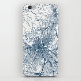 USA, Nashville, Tennessee - City Map Authentic Drawing iPhone Skin