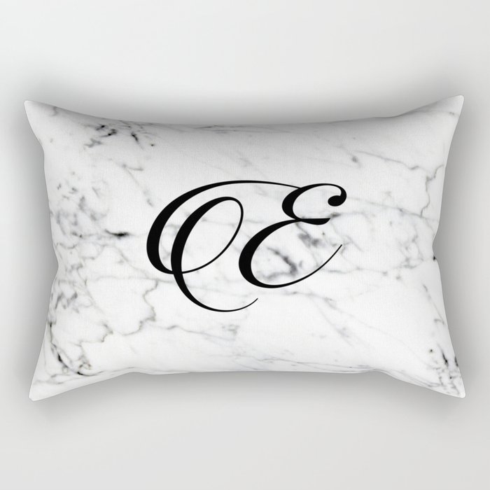 Letter E on Marble texture Initial personalized monogram Rectangular Pillow