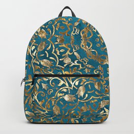 Moroccan Style Mandala Backpack | Drawing, Pattern, Modern, Yoga, Teal, Meditation, Damask, Ornament, Deco, Rad 