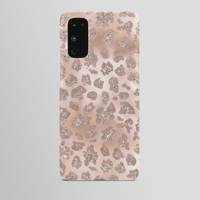 Rosegold Blush Leopard Glitter   Android Case