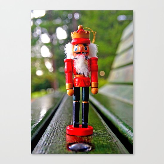 Park-bench Yuletide Canvas Print