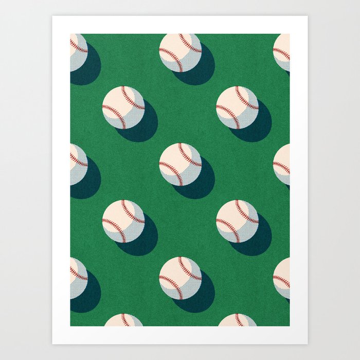BALLS Baseball - pattern Art Print